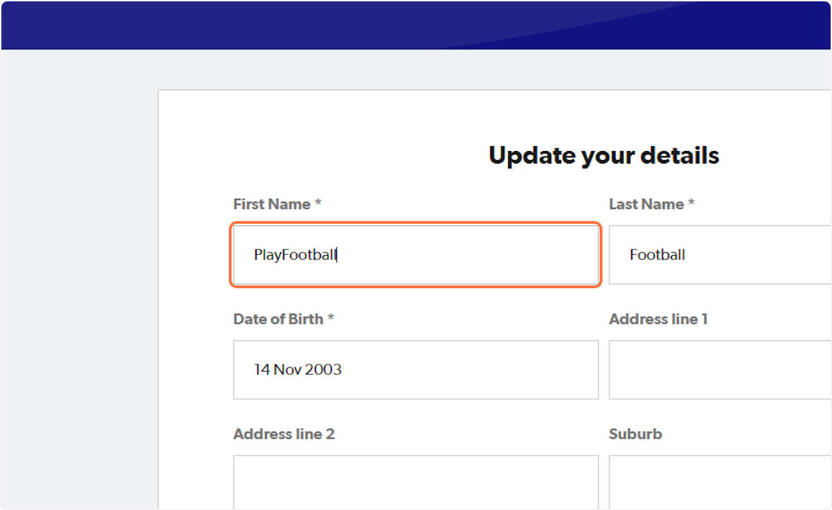 Edit your details accordingly