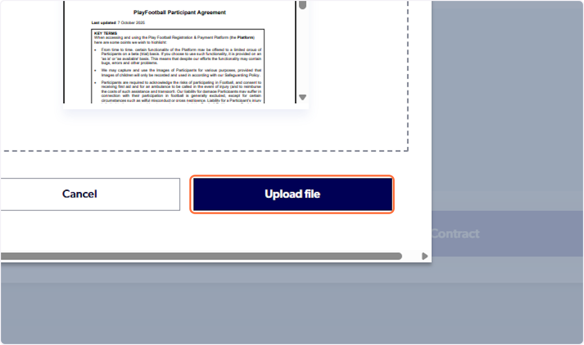 Click on Upload file