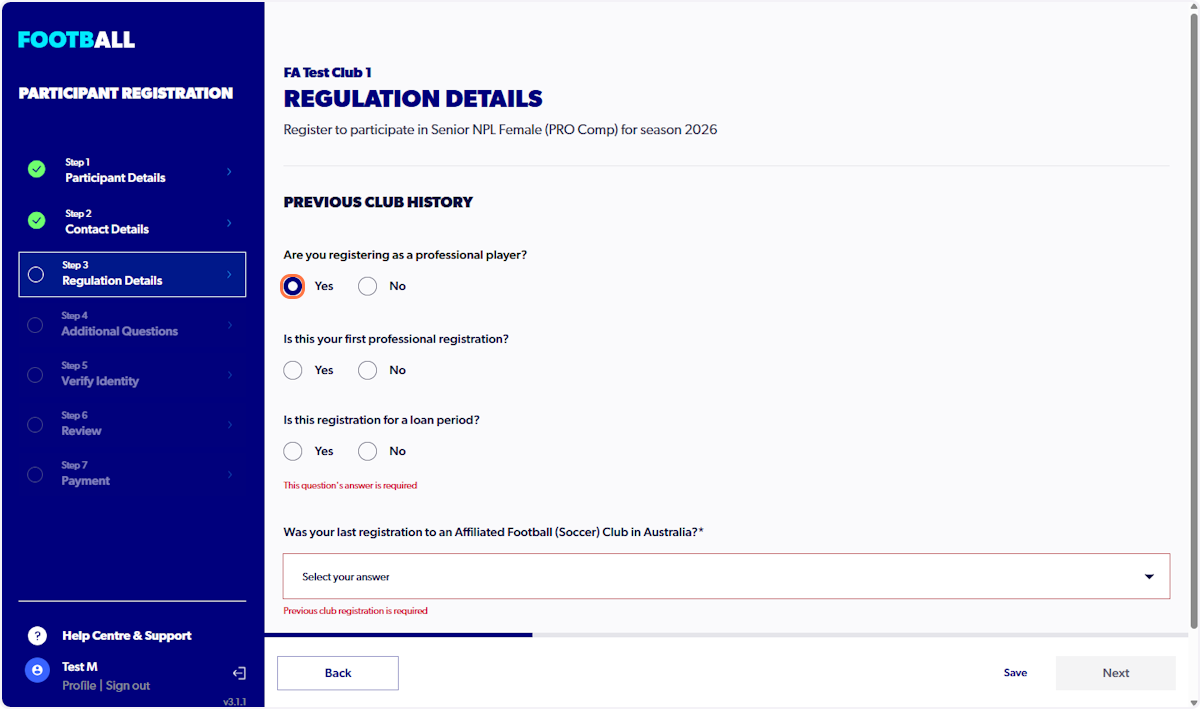 Select the relevant answers to the regulation questions