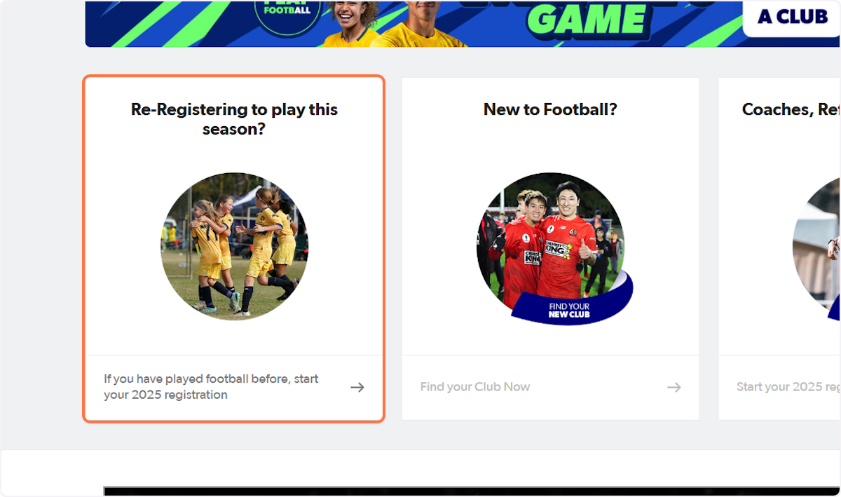 Click on Re-Registering to play this season?…