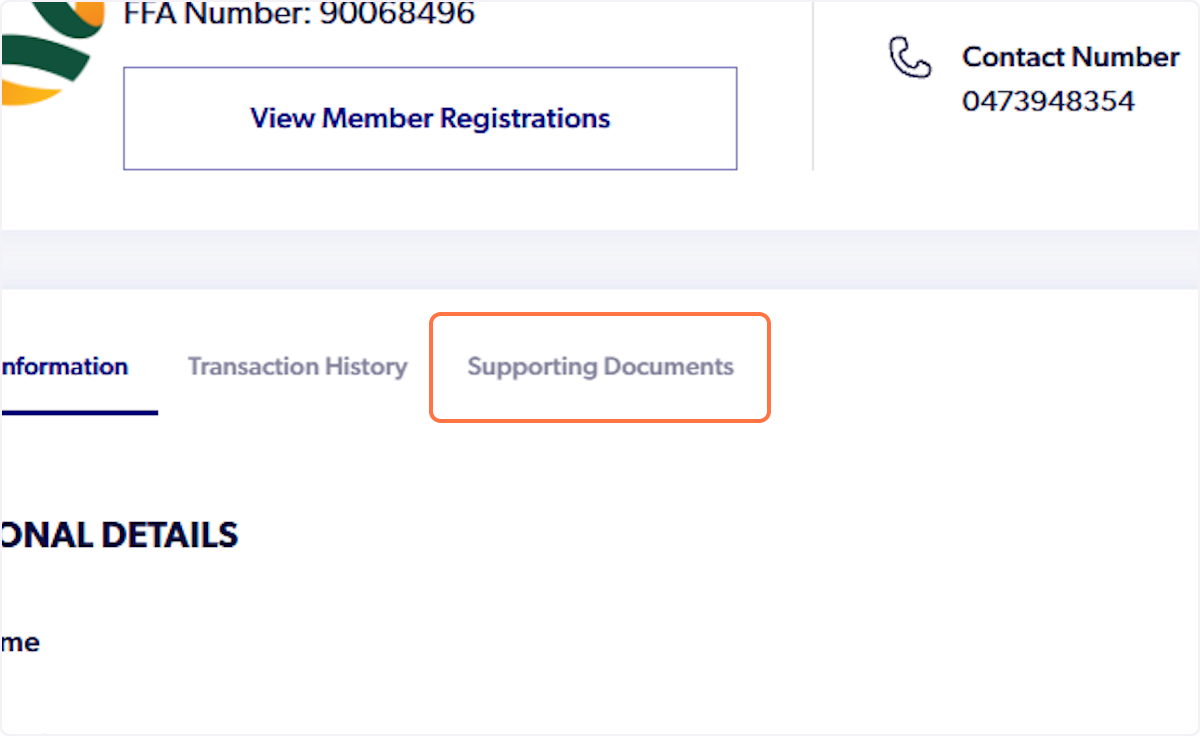 Click on Supporting Documents