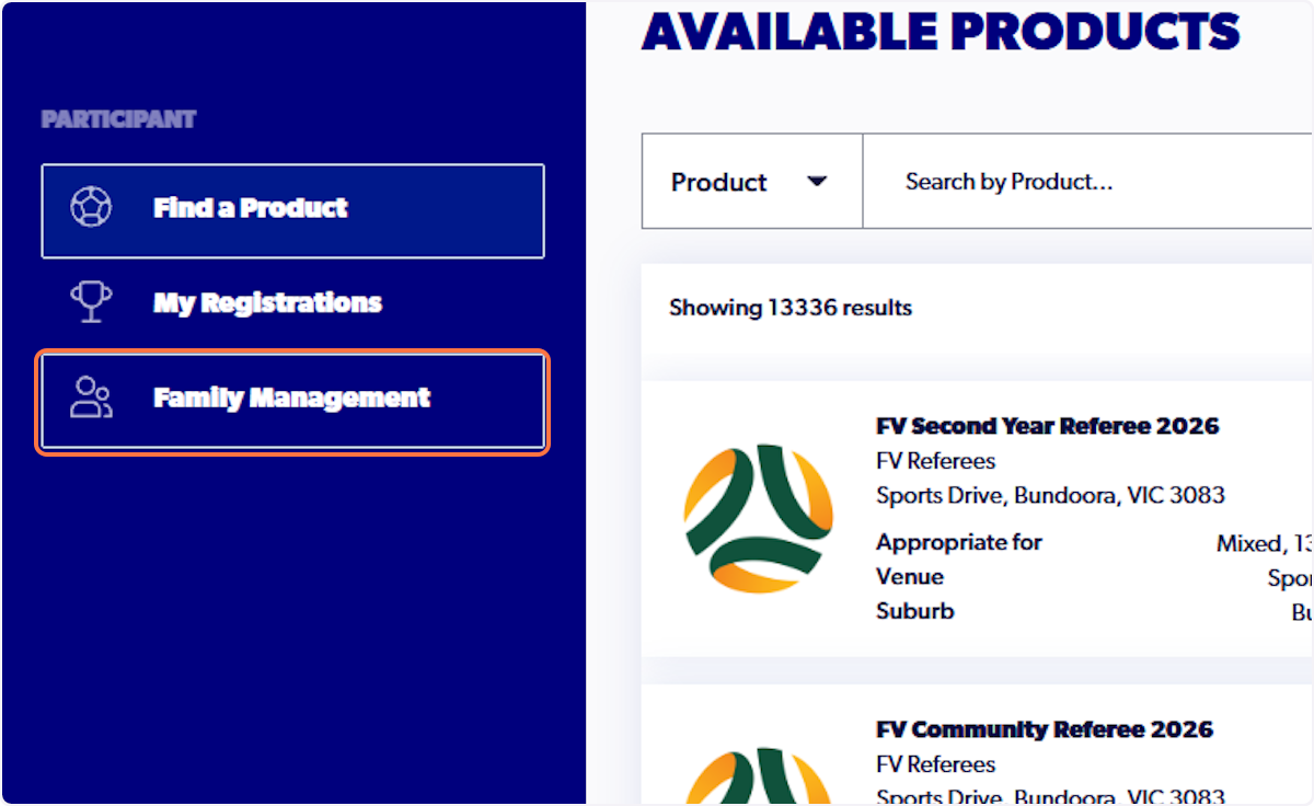 Click on Family Management