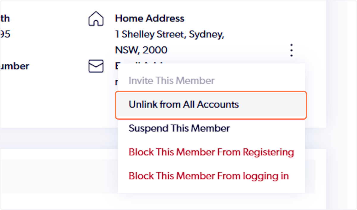Select Unlink from All Accounts