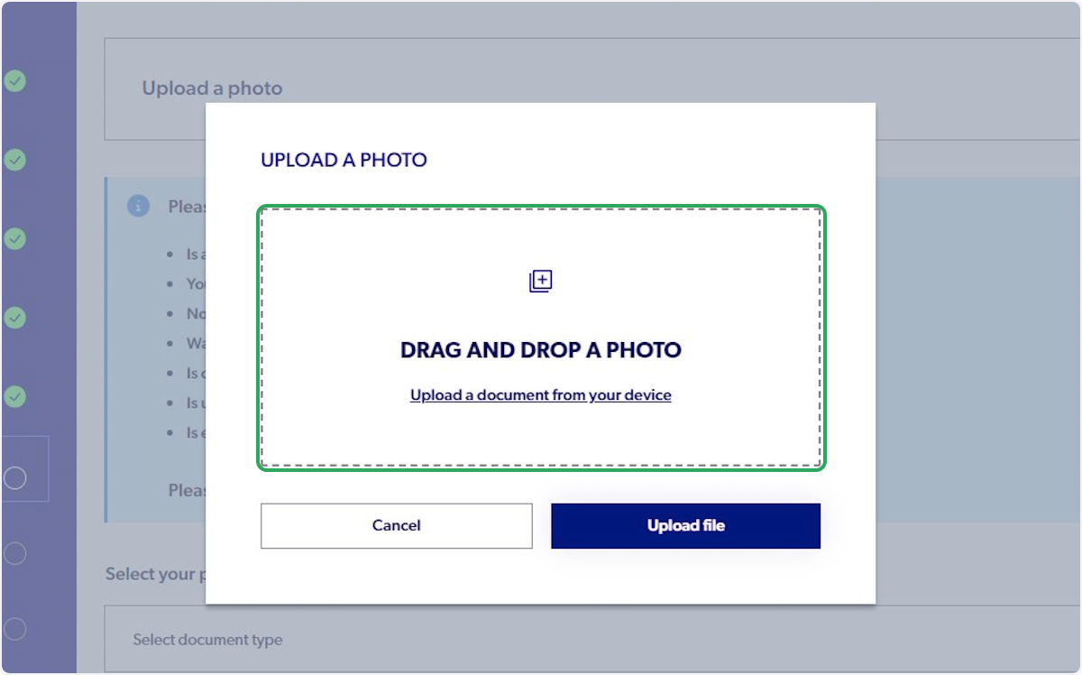  Upload a document from your device