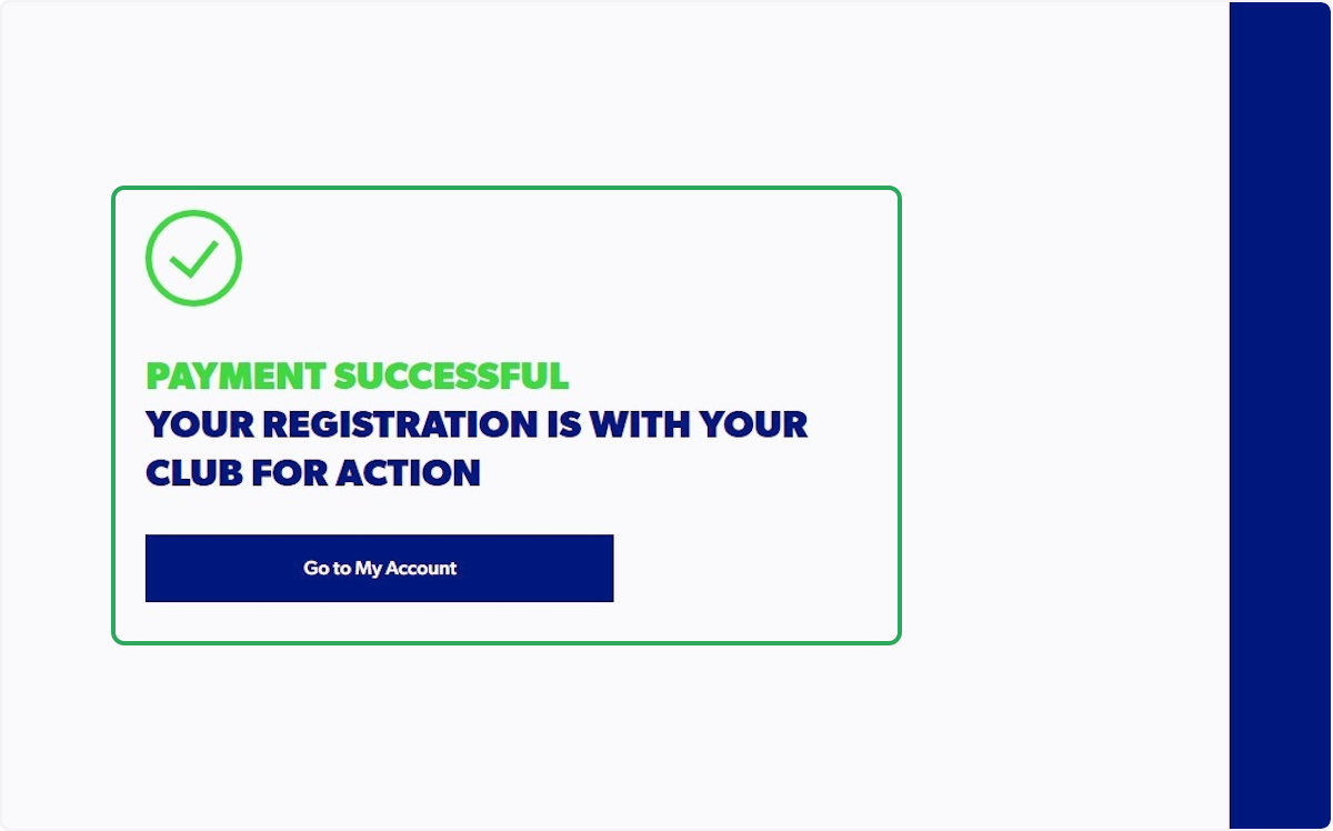 The following screen will appear after successful Payment and Registration