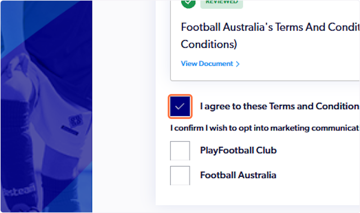 Check I agree to these Terms and Conditions, after reviewing the documents 