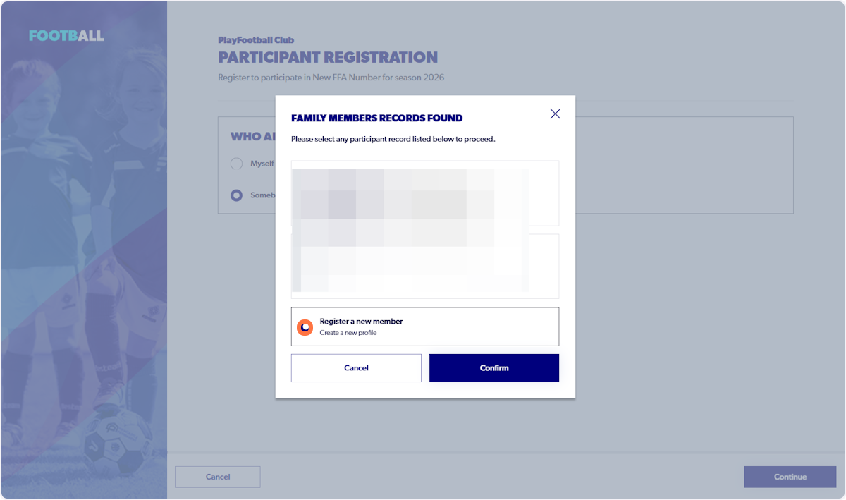 Select Register a new member…