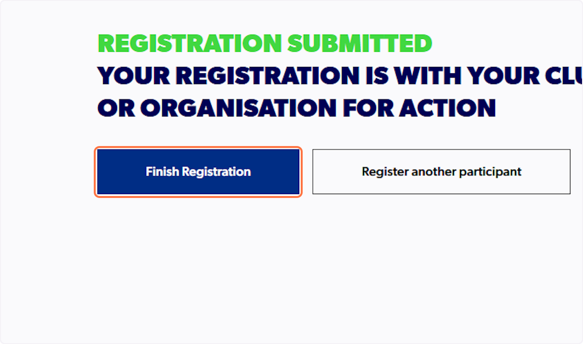 Click on Finish Registration