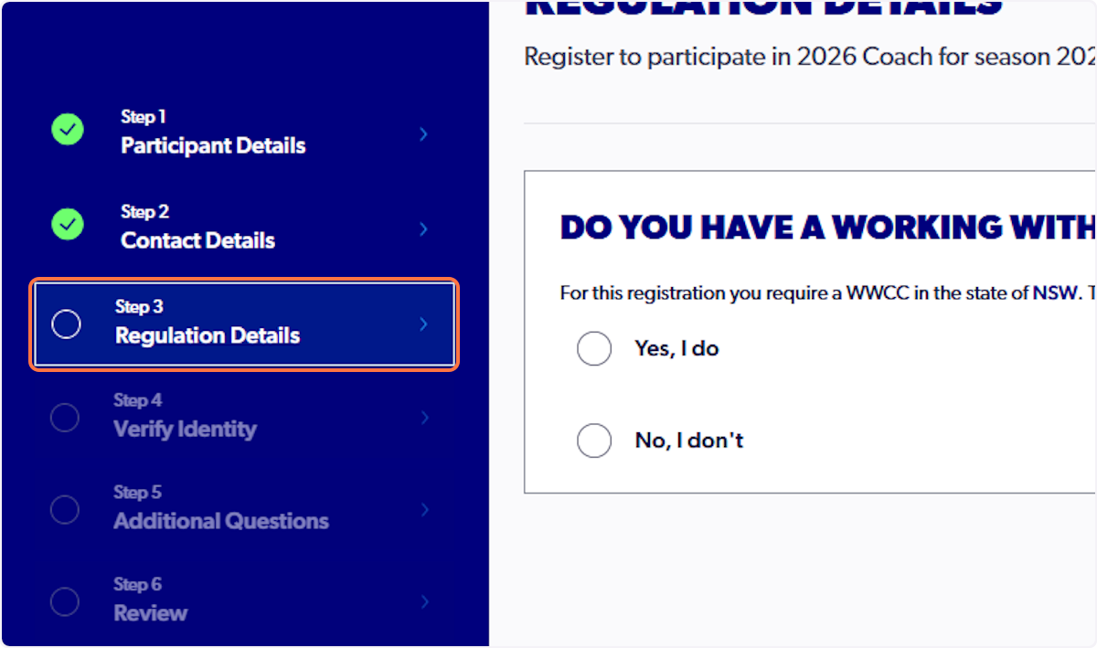 Progress through each step, ensuring all fields are completed