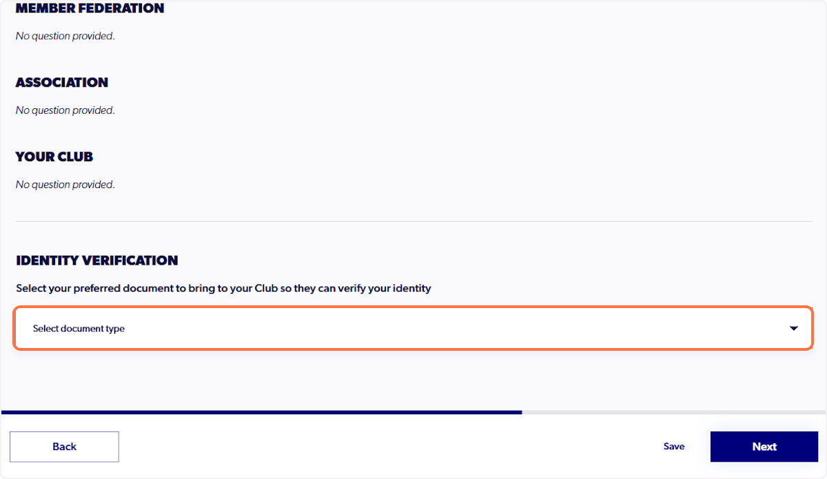 Select ID to bring to the club