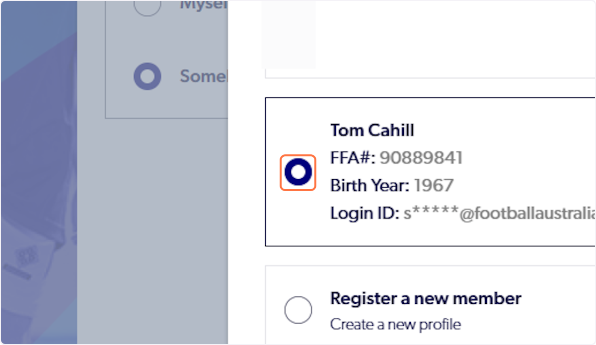 Select the particpant