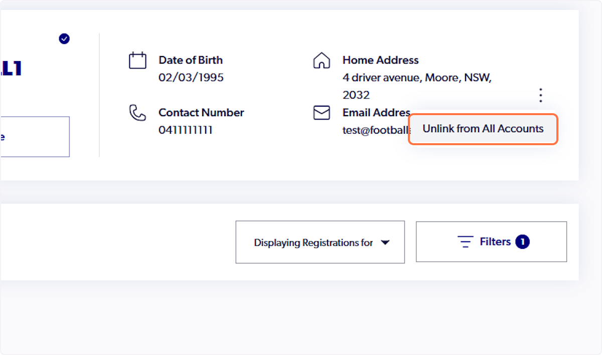 Click on Unlink from All Accounts