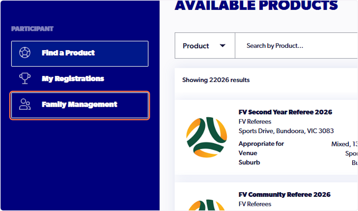 Click on Family Management