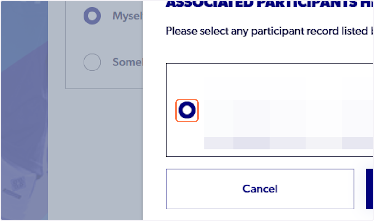 Select the relevant participant