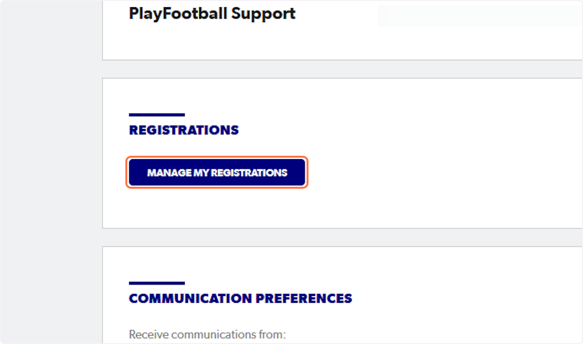 Click on MANAGE MY REGISTRATIONS
