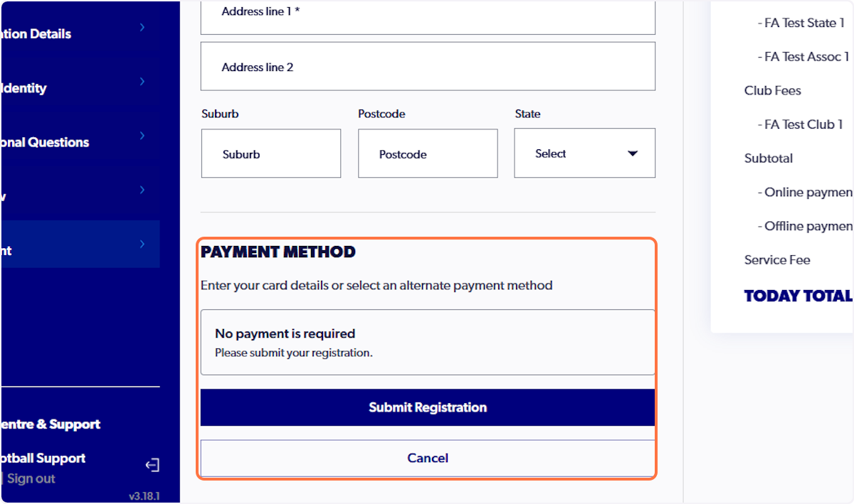 Input any necessary payment details