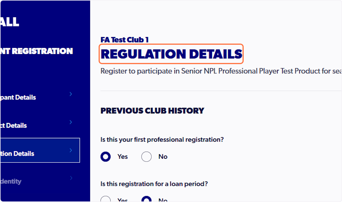 Answer all Regulation Details accurately