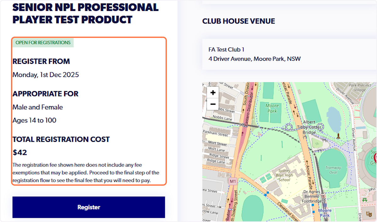 Review registration product details (ensuring that it is suitable and relevant)