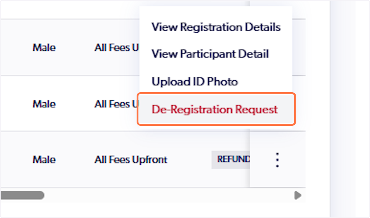 Click on De-Registration Request