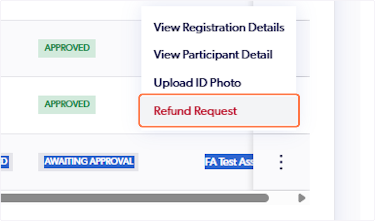 Click on Refund Request