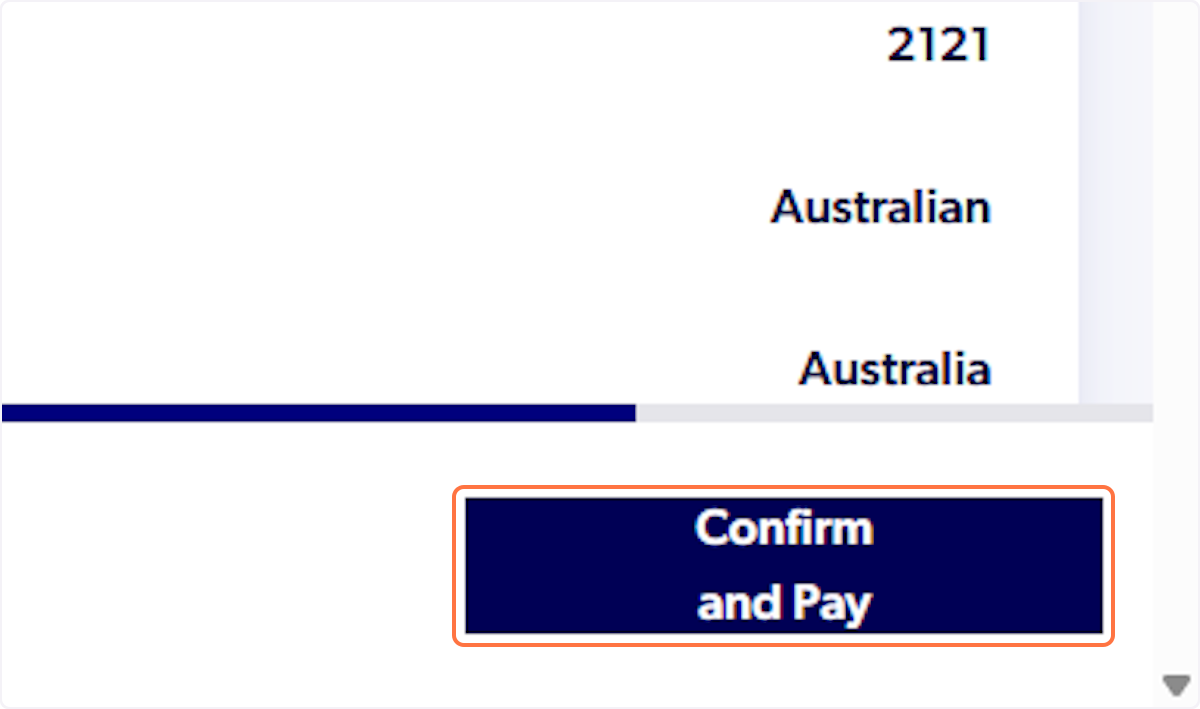 At the final step, click on Confirm and Pay
