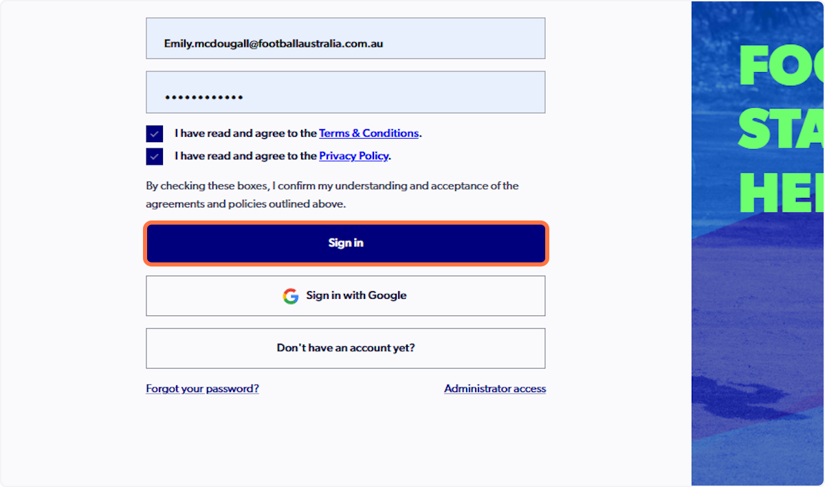 Fill out your details and click you have agreed to the terms & conditions