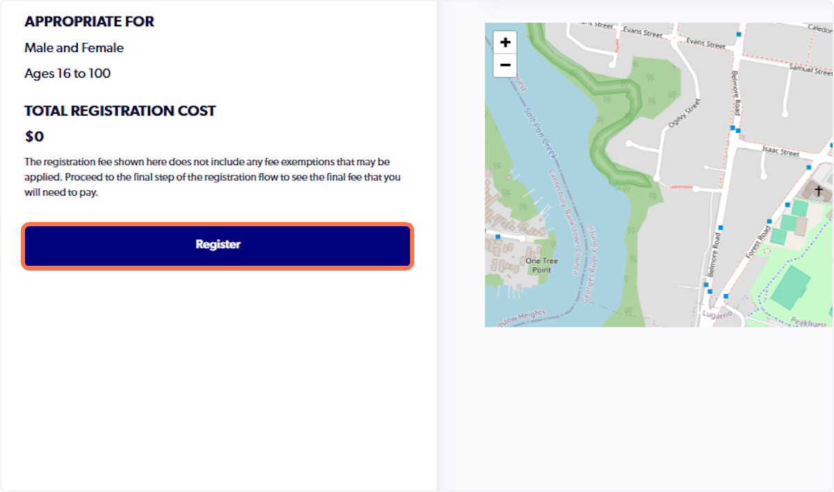 Click on Register and fill in the details on the form