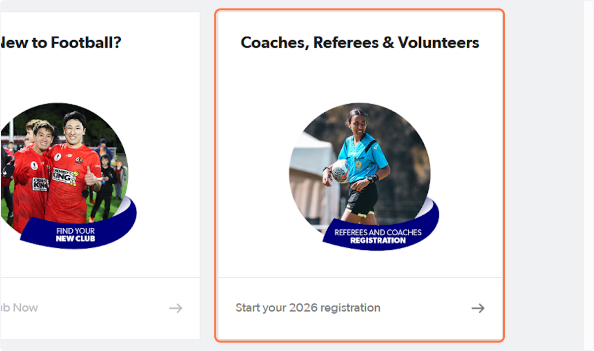 Click on Coaches, Referees & Volunteers…