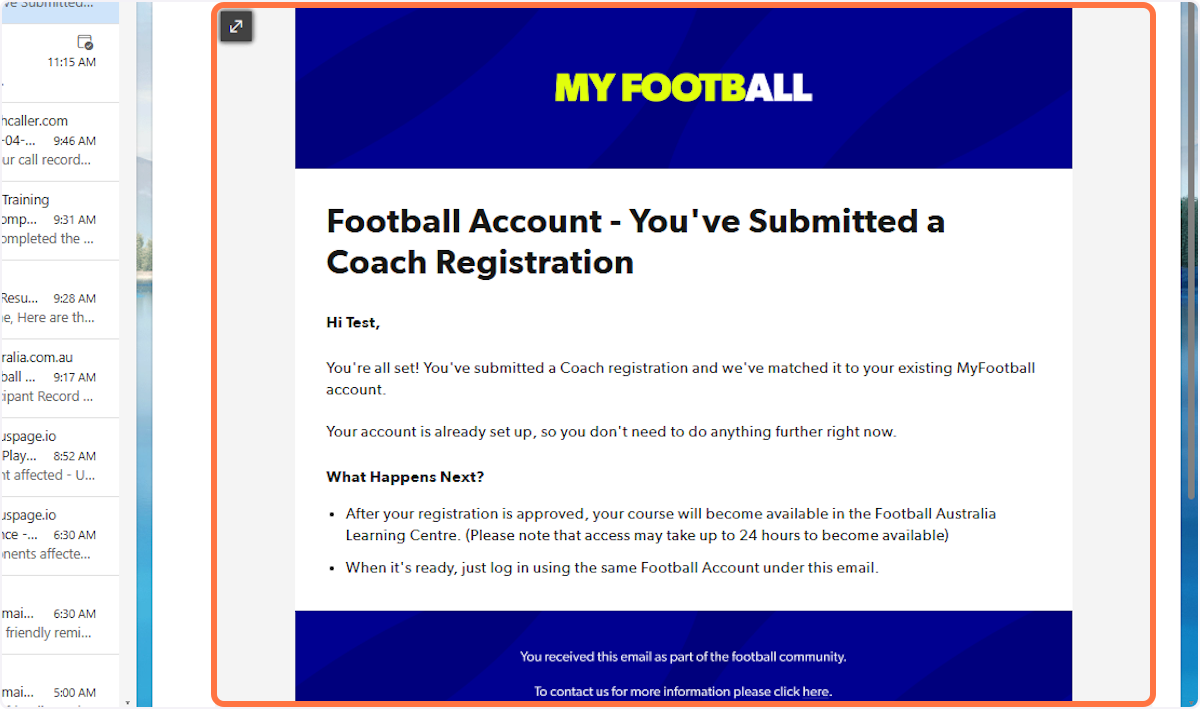 Follow the instructions provided in the email to ensure your account is set up cor
