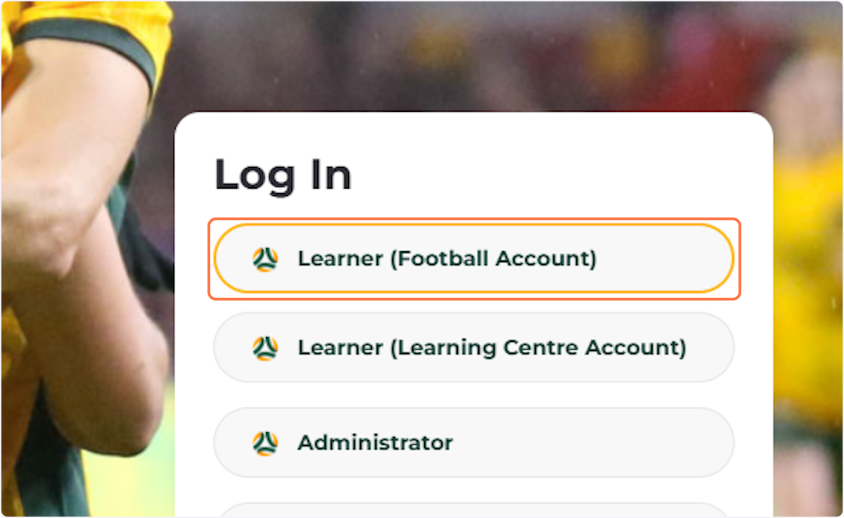 Click on Learner (Football Account)