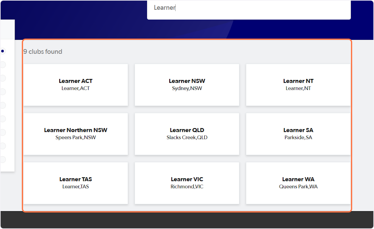 Select the 'Learner' option in your state.