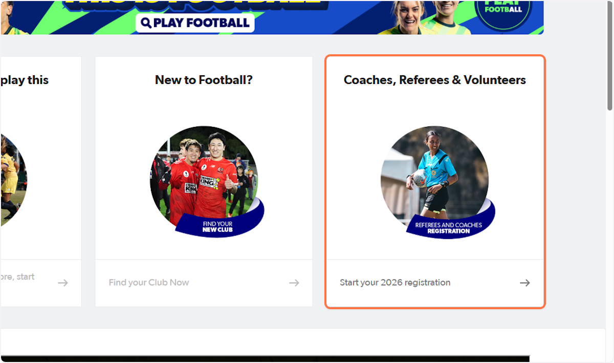Click on Coaches, Referees & Volunteers…