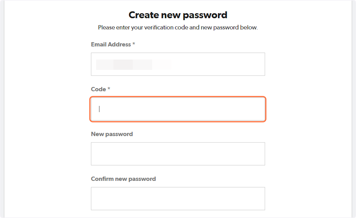 Click on the box and enter the 6 digit code provided