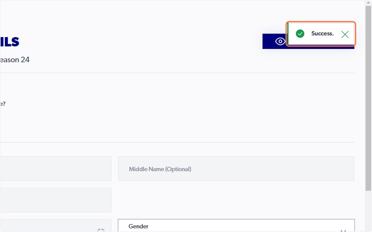 Once verified you can continue to register using the record claimed