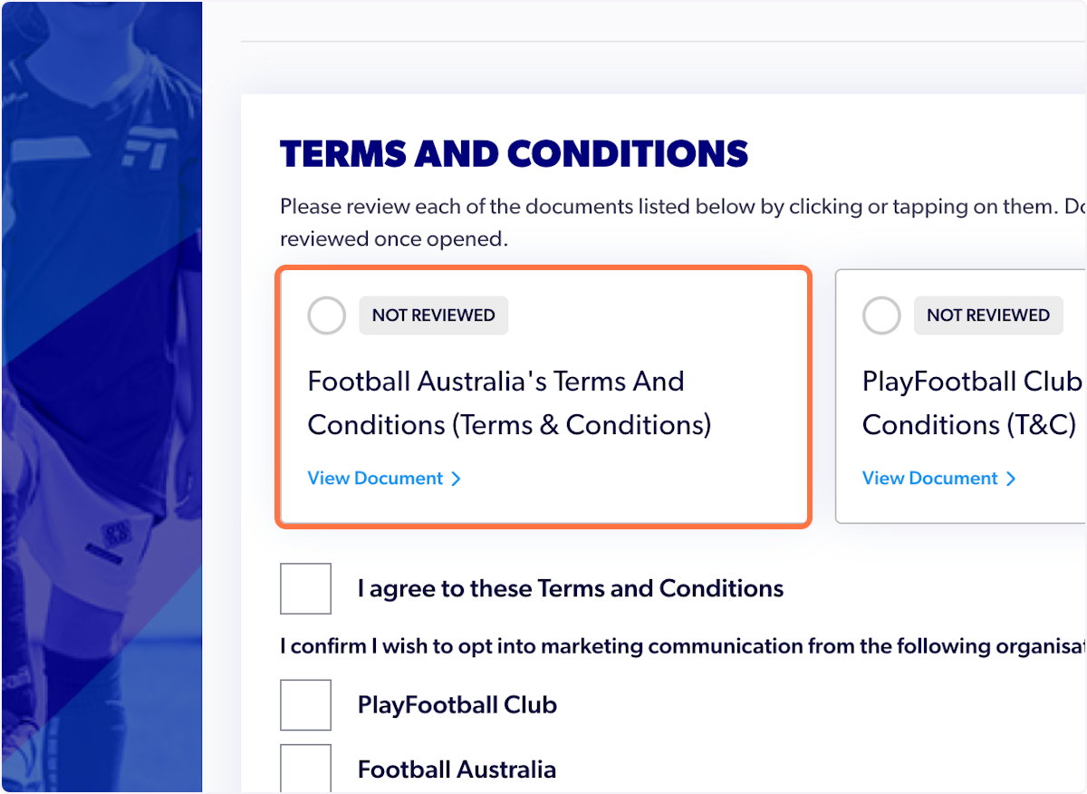 Review each of the Terms and Conditions