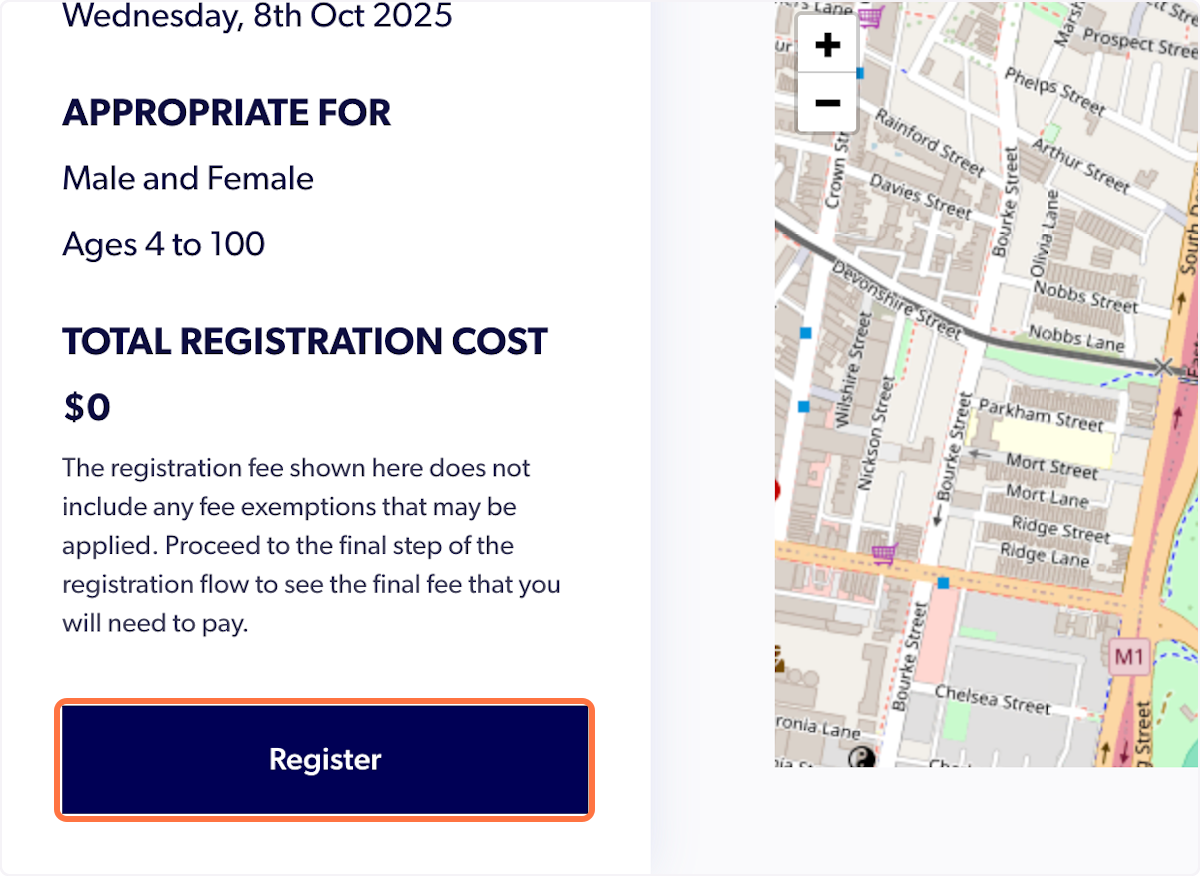 Click on Register