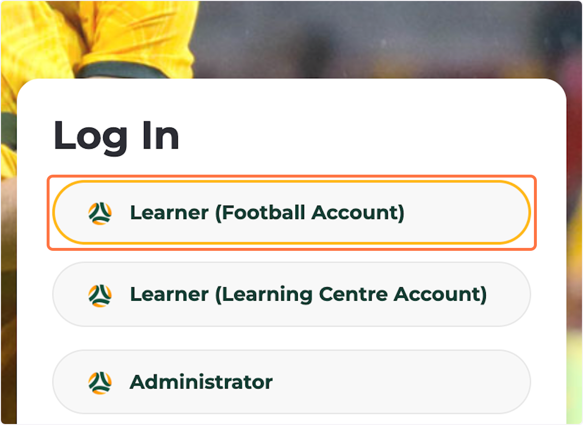 Click on Learner (Football Account)