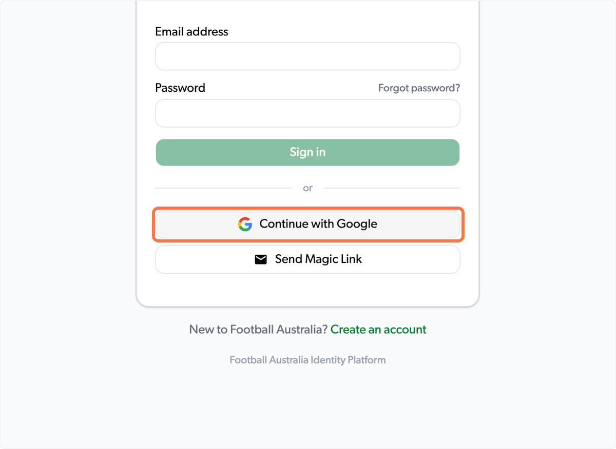 Click on Continue with Google