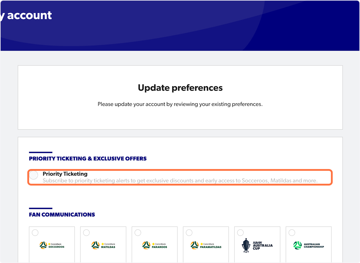 Click on Priority Ticketing…