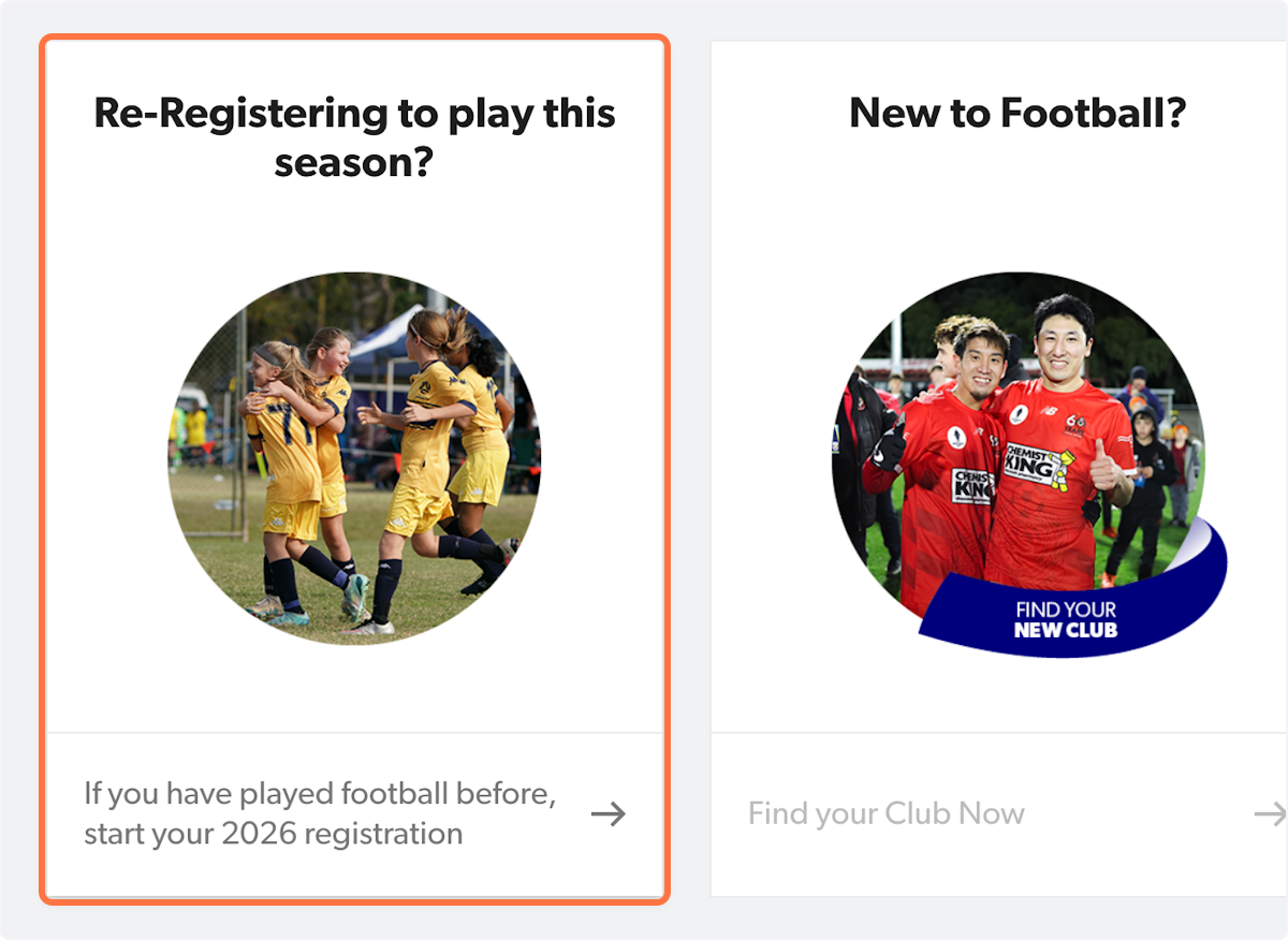 Click on Re-Registering to play this season?…