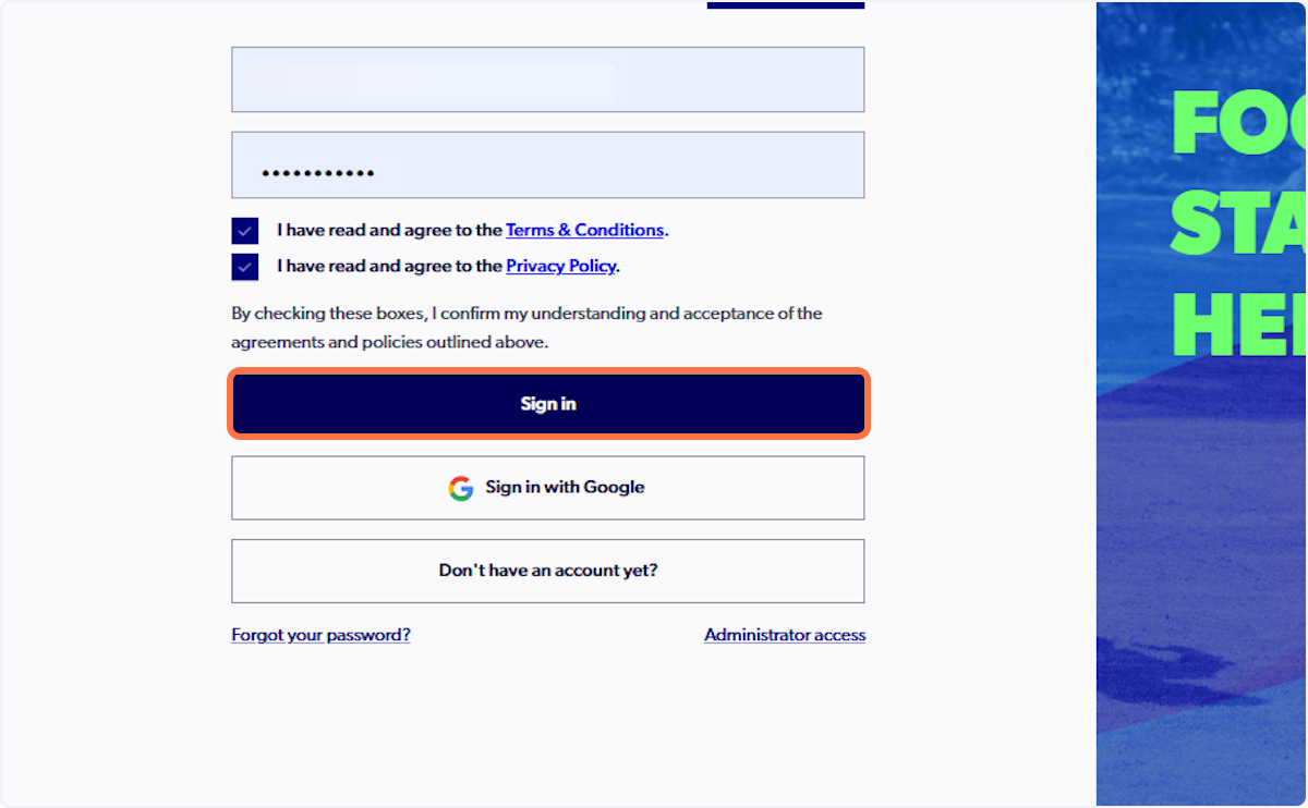 Click on Sign in