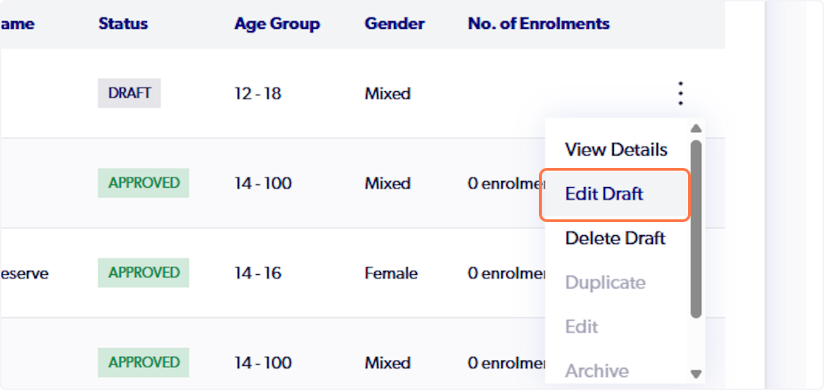 Click on Edit Draft