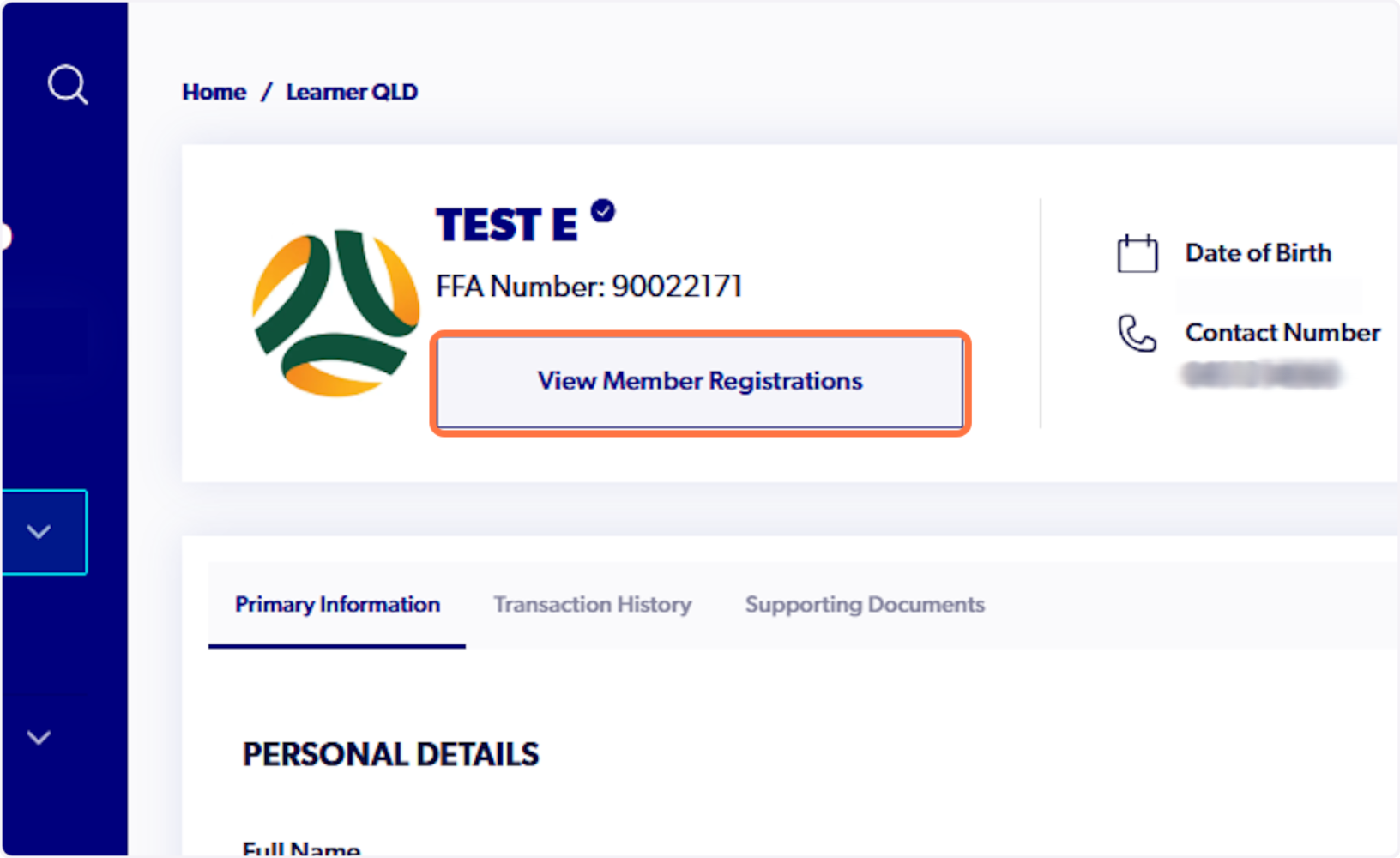 Click on View Member Registrations