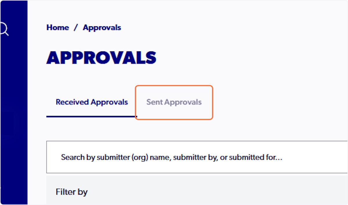 Click on Sent Approvals