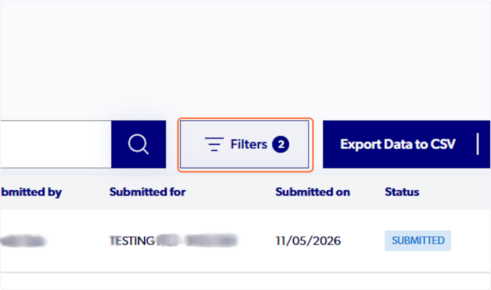 Click on Filters
