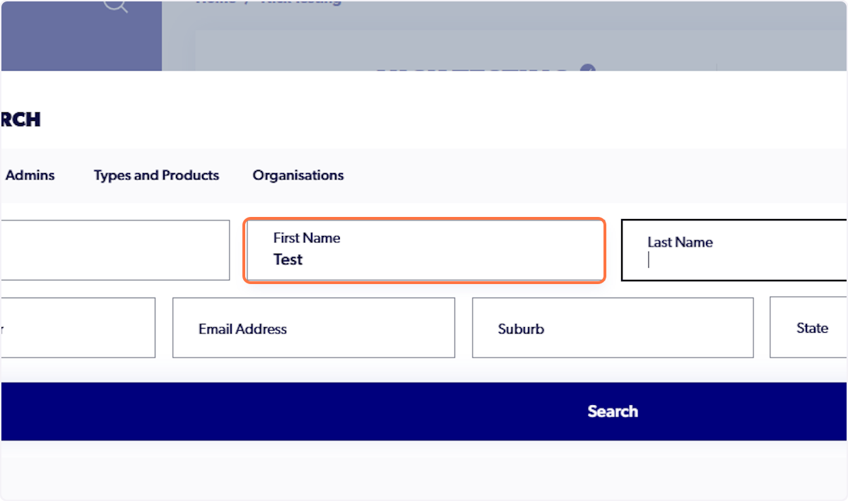 Navigate to global search and search pending participant