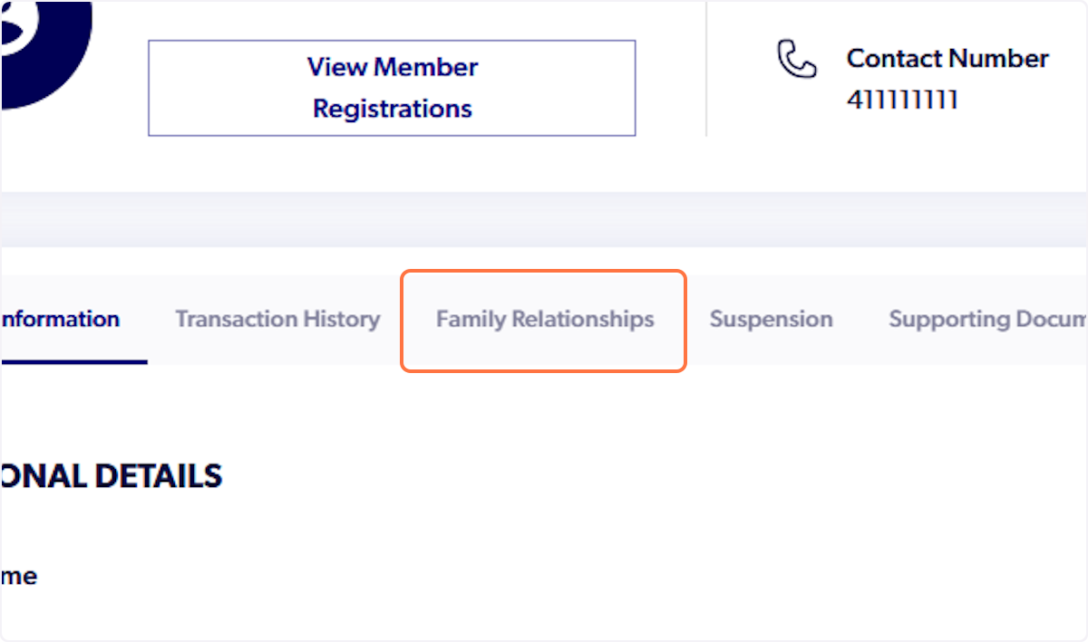 Click on Family Relationships