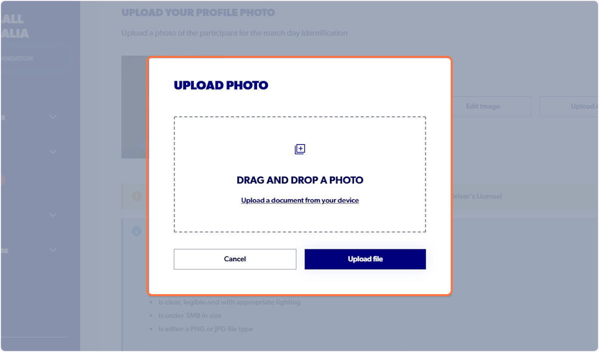 Select new Profile Photo