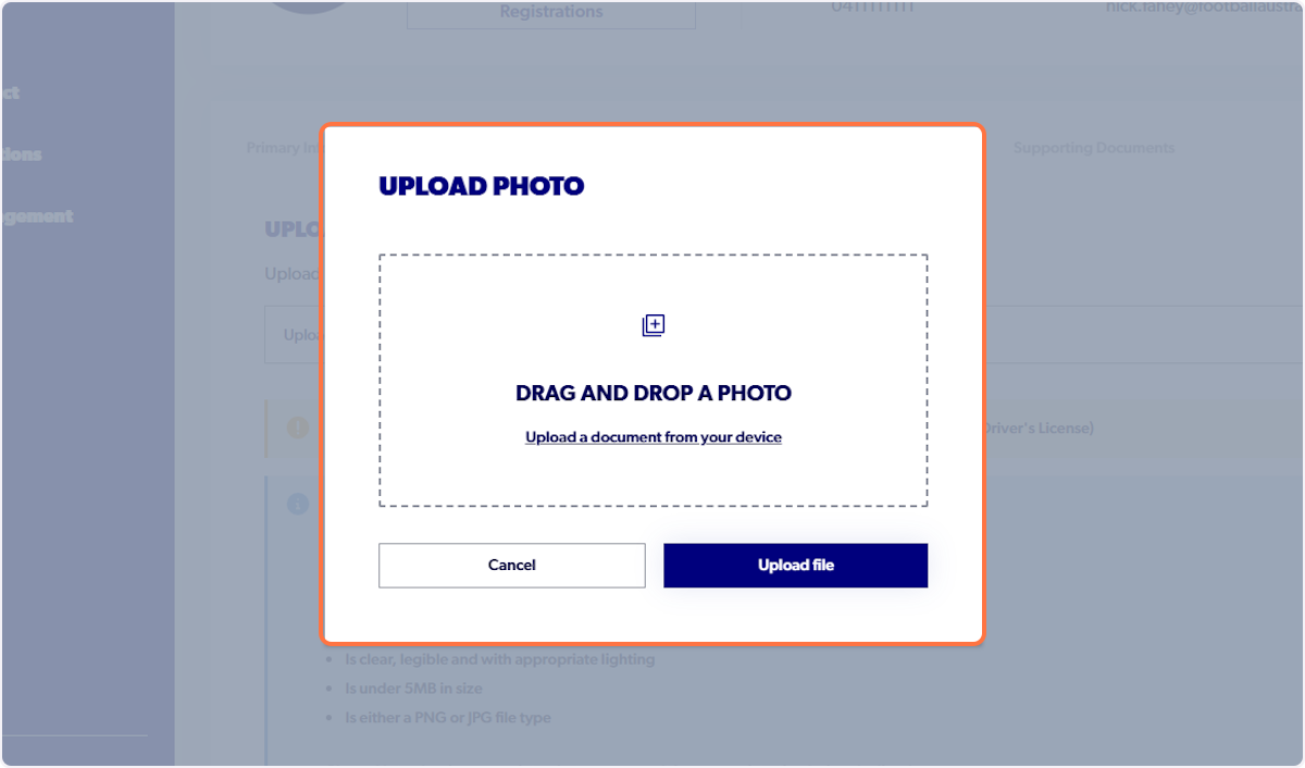 Upload file
