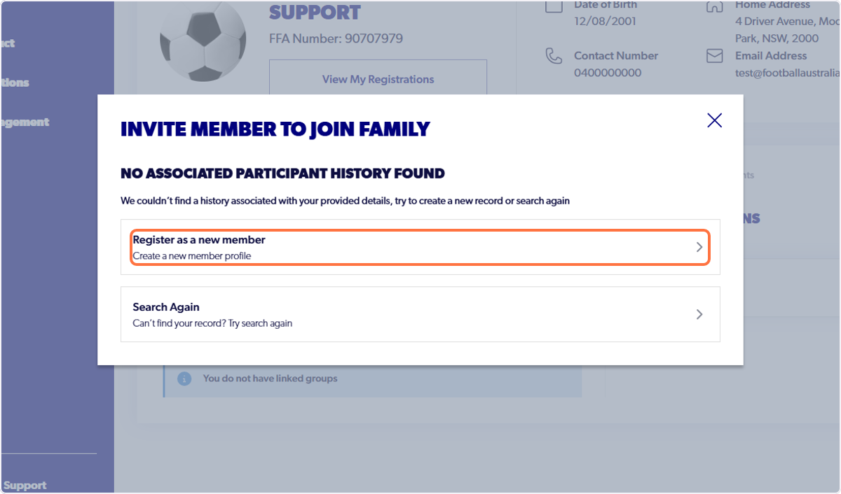 Click on Register as a new member…